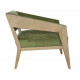 Green Velvety Fabric Eclectic Angled Accent Chair